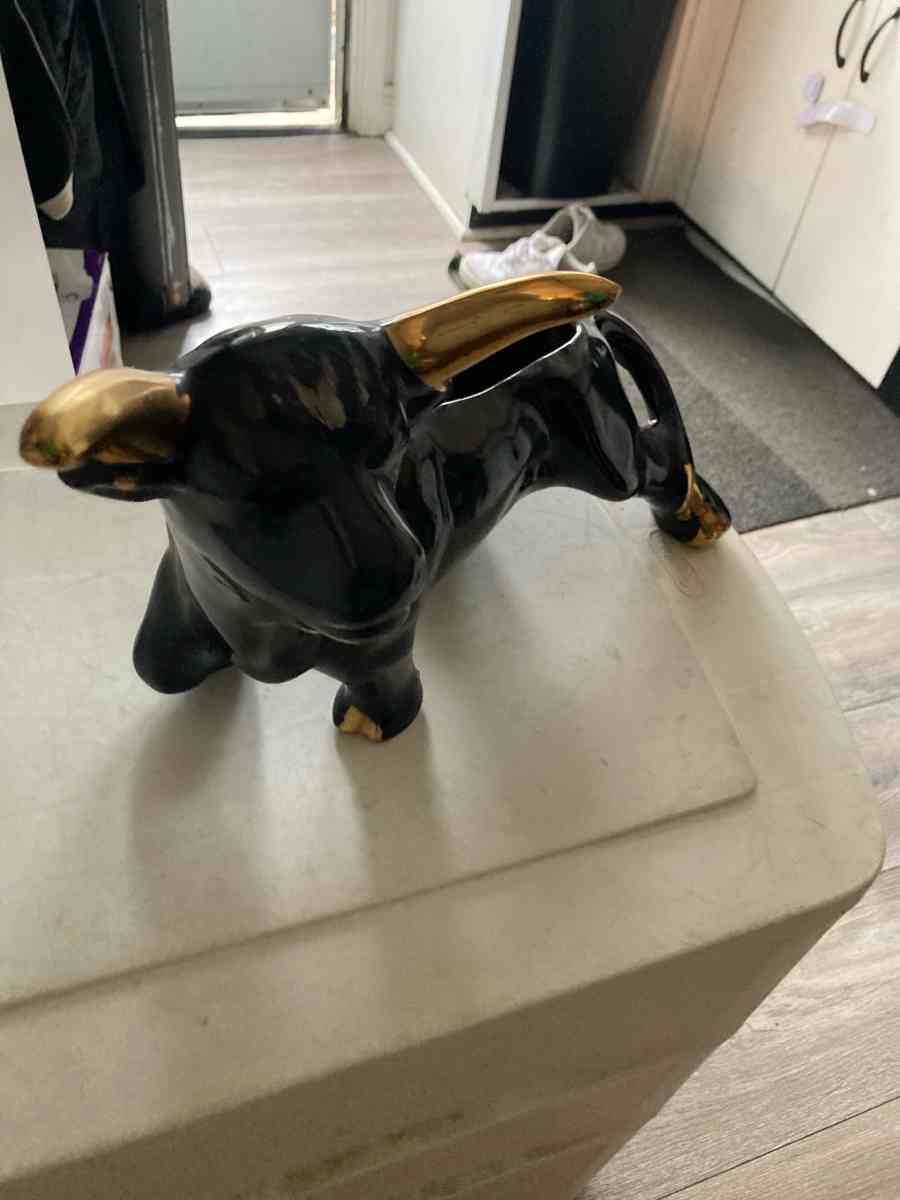 Black and Gold Bull Figurine - Essington, Pennsylvania