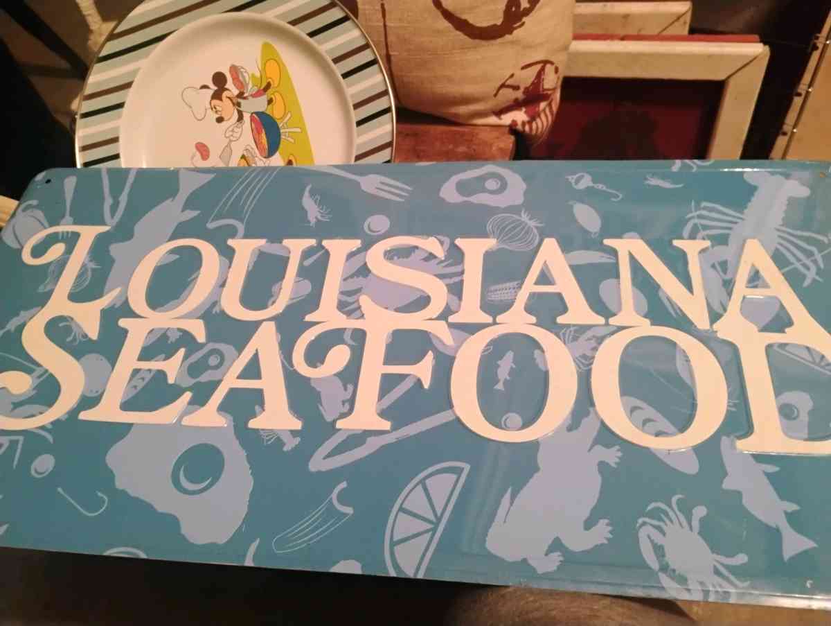 metal Louisiana seafood sign - Pensacola, Florida - FleaMarketBay