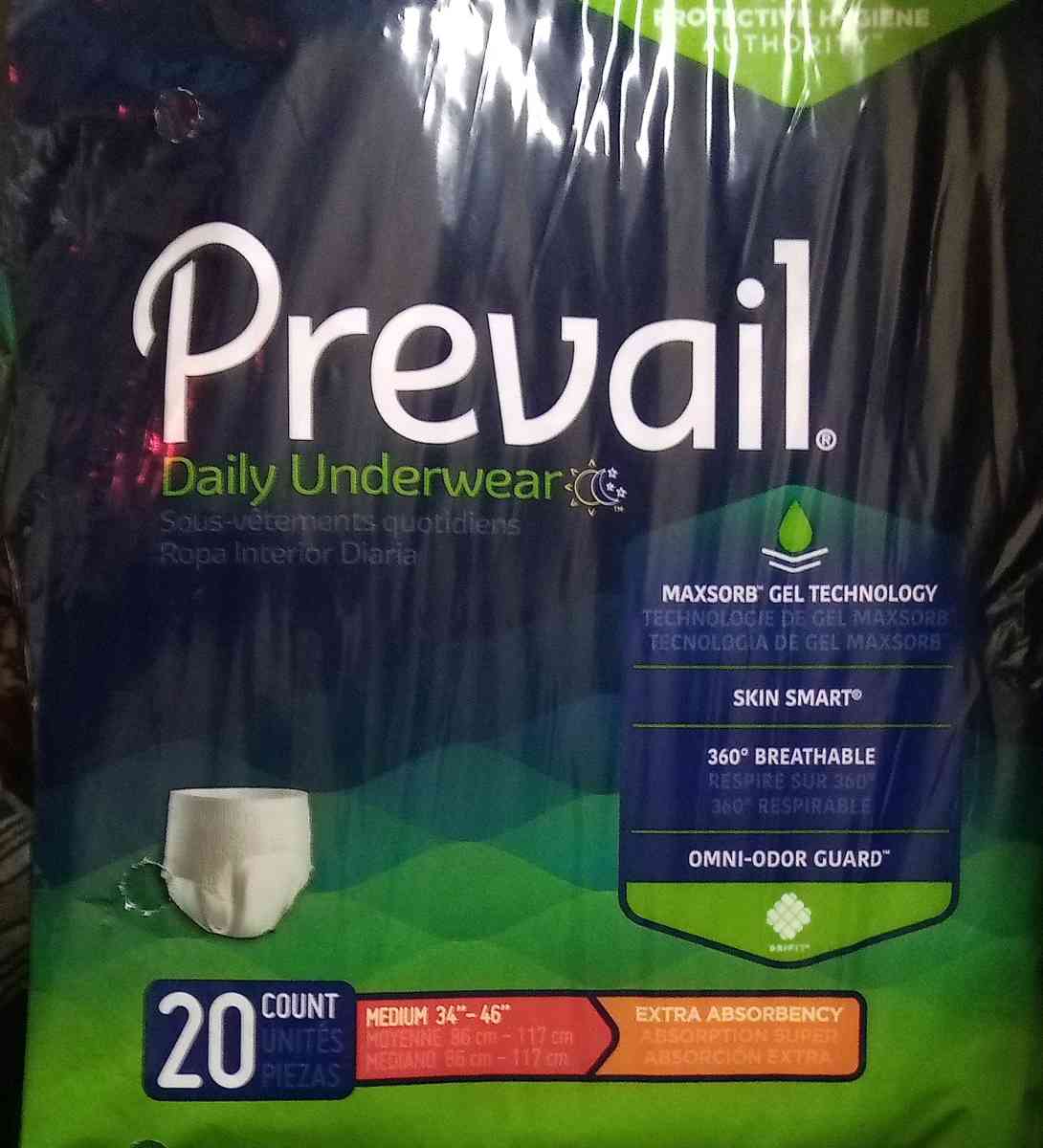 Prevail disposable pull ups medium size