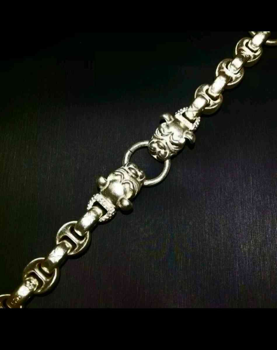 VINTAGE  HANDMADE MIAO TIBETAN TWO HEADS DOG SILVER BRACELET - Brooklyn, New York - FleaMarketBay