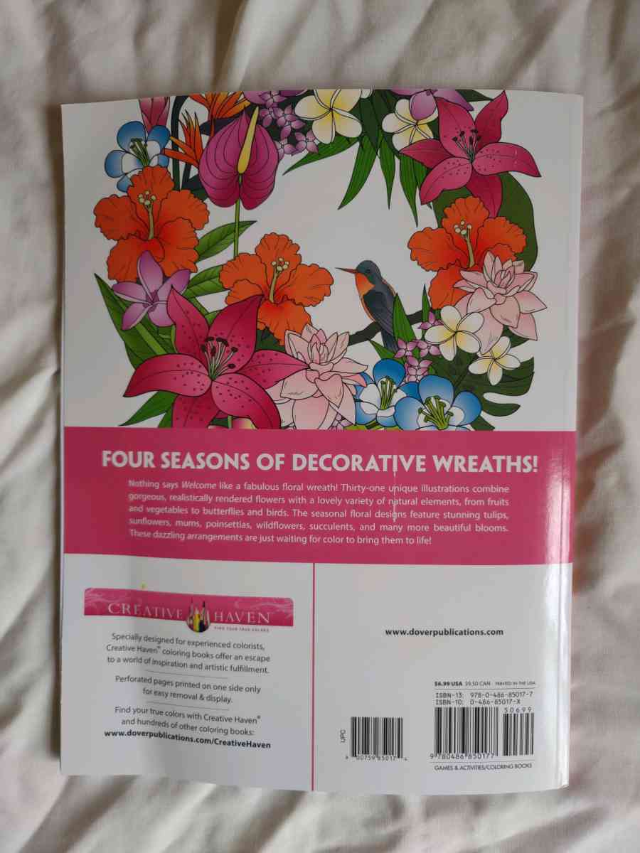 Creative Haven Floral wreaths coloring book - Gary, Indiana - FleaMarketBay