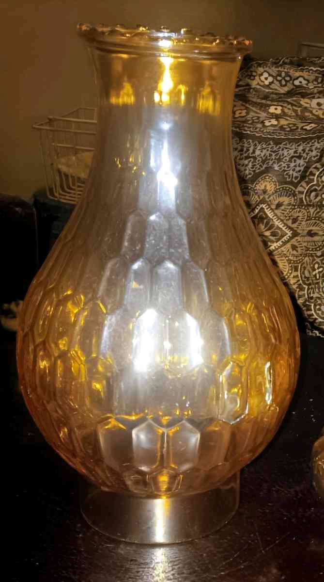 Jeanette Co Carnival Glass Hex Optic Depression Oil Lamp - Graniteville, South Carolina - FleaMarketBay