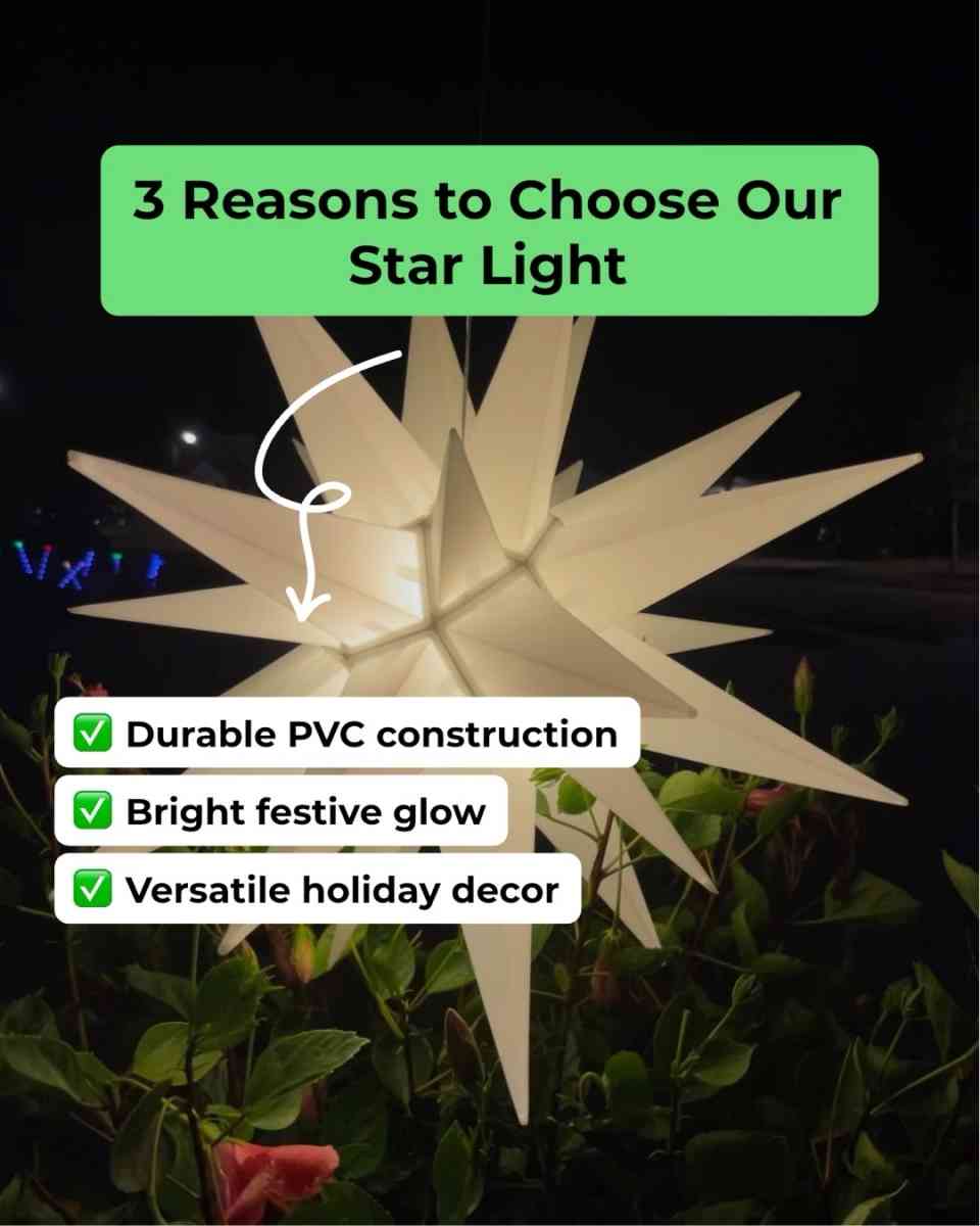 22Moravian Star Light  Durable PVC  Christmas decorations - Lancaster, Pennsylvania - FleaMarketBay