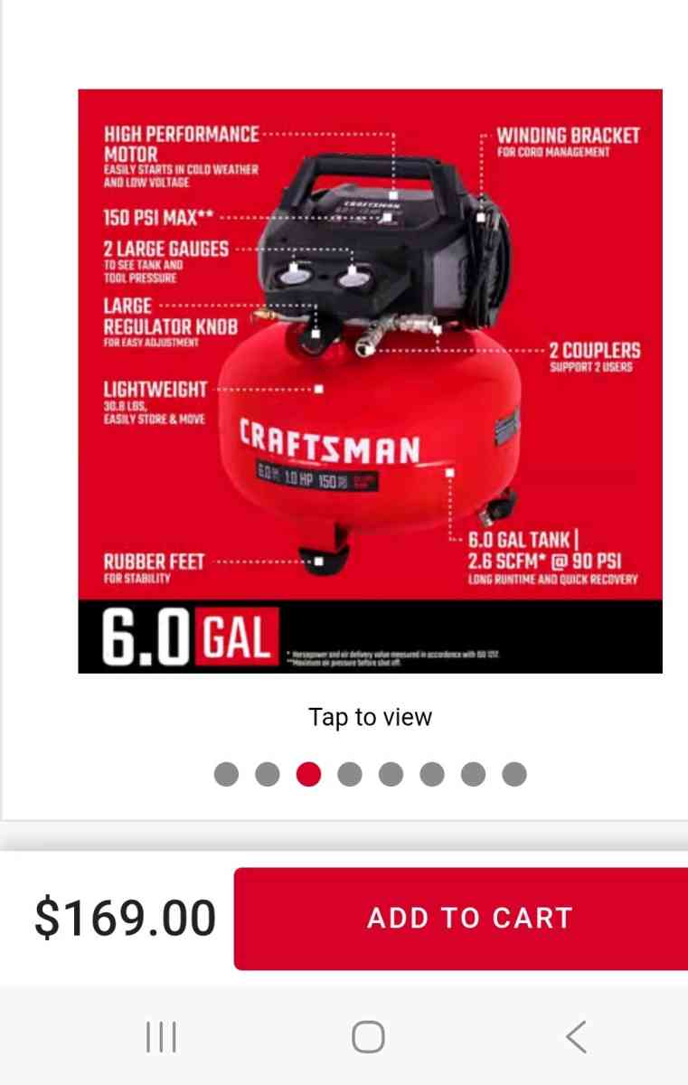 craftsman air compressor 150psi - Fort Worth, Texas - FleaMarketBay