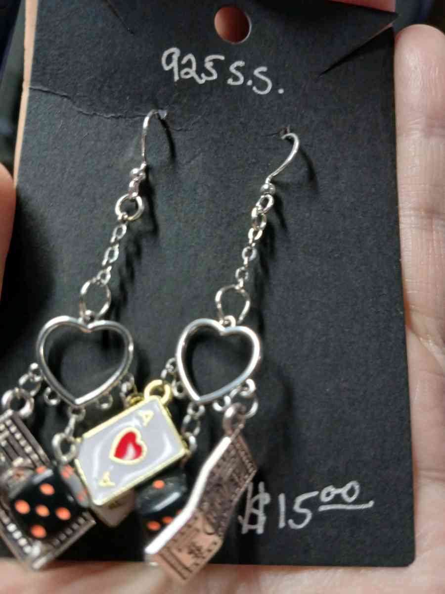 Casino Orange Dice Lucky Charm Hookstyle Earrings - Newport News, Virginia