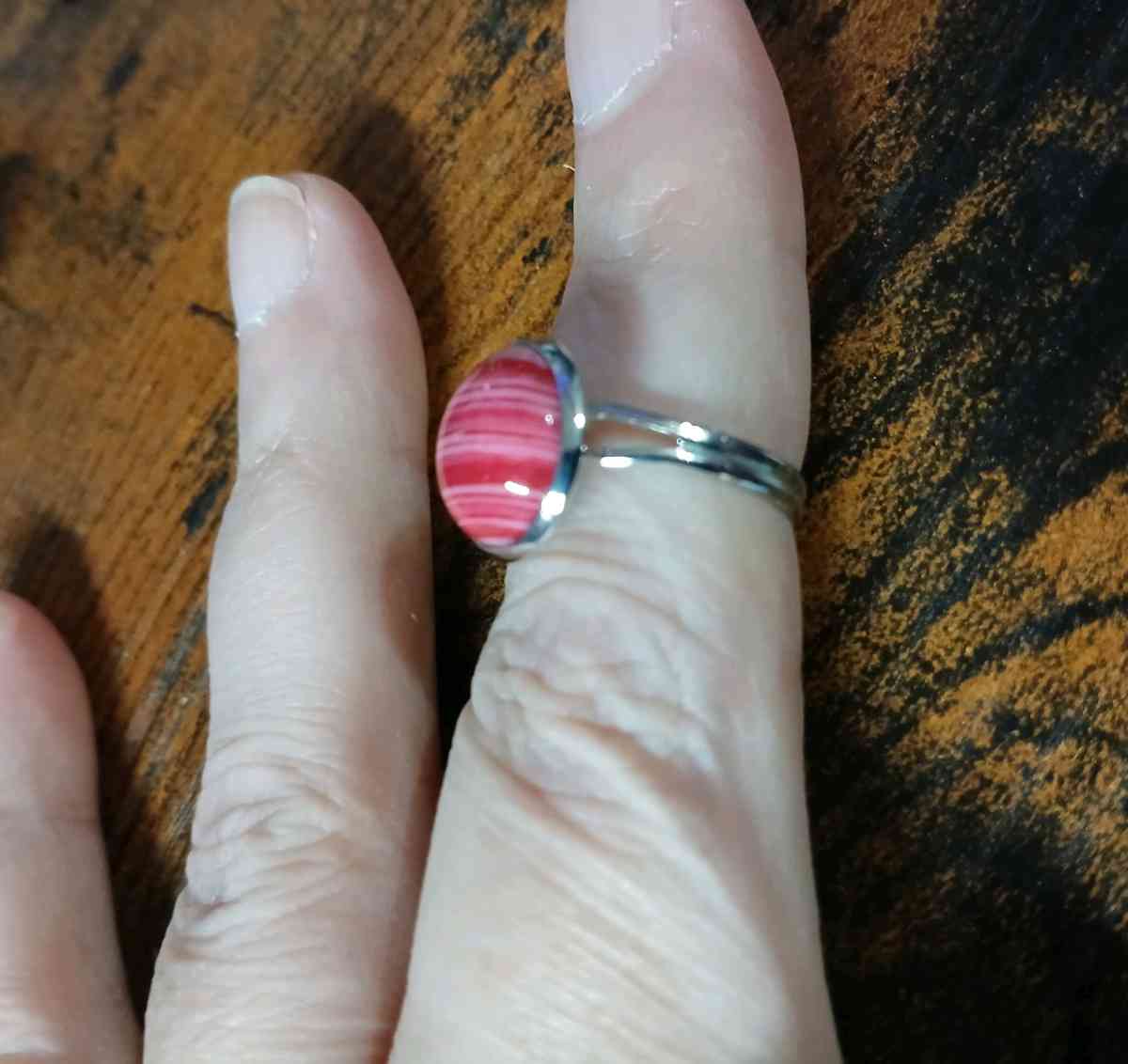 Adjustable Ring with Painted Synthesized Turquoise 12mm - Newport News, Virginia - FleaMarketBay