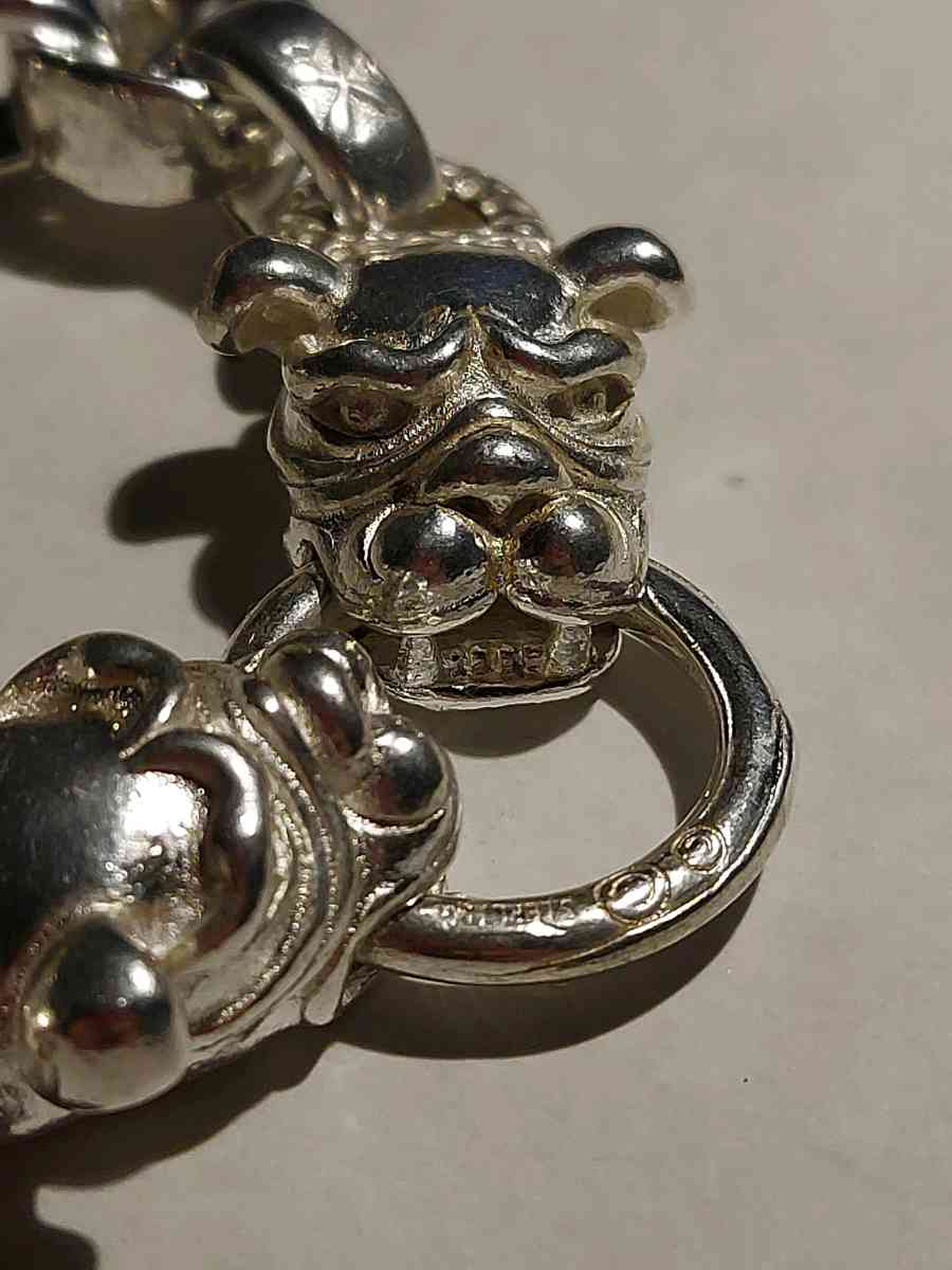 VINTAGE  HANDMADE MIAO TIBETAN TWO HEADS DOG SILVER BRACELET - Brooklyn, New York
