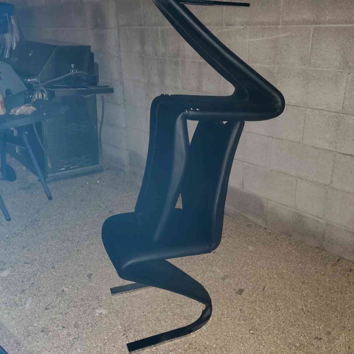 Black Faux Leather Contemporary Chairs - Phoenix, Arizona - FleaMarketBay