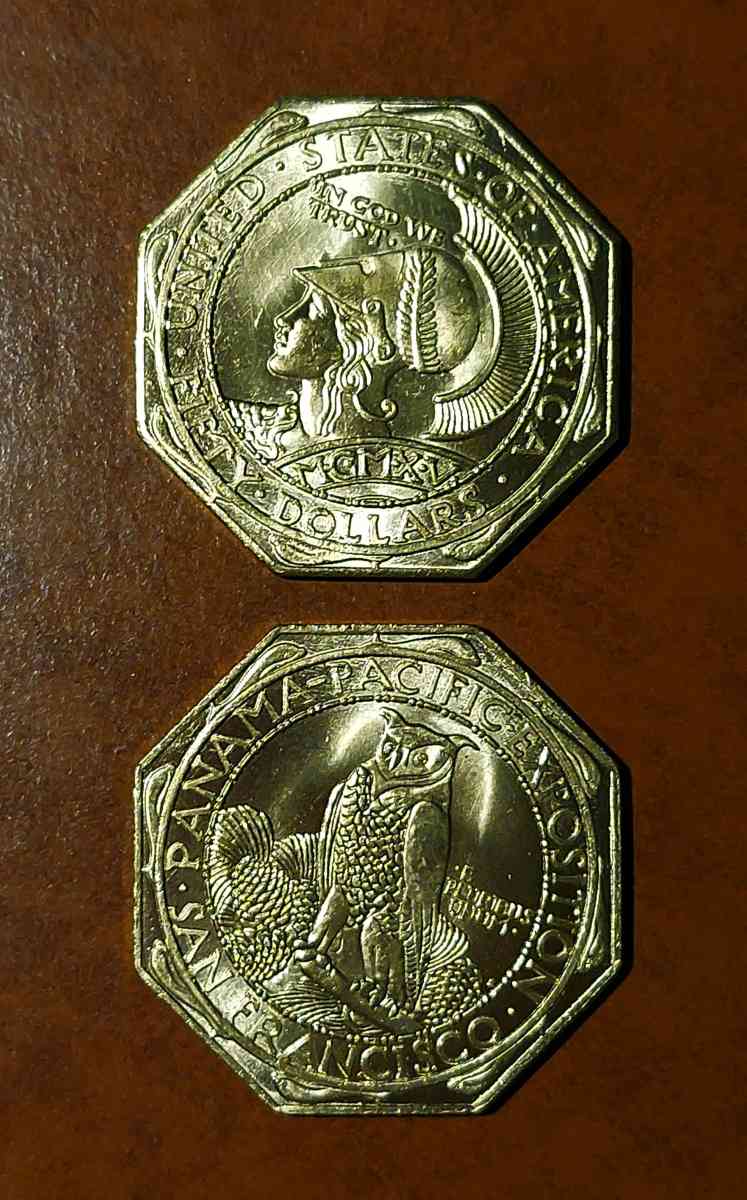 CRUPTO LUCKY ART COIN US 50 VERY RARE 22K GOLD PLATED 1915S - Brooklyn, New York