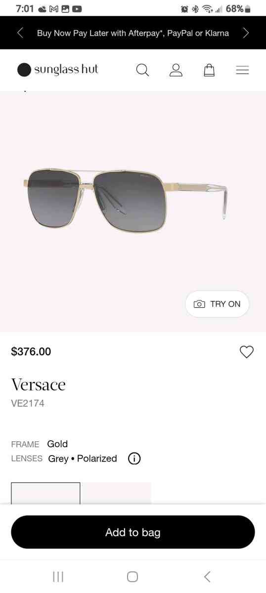 Versace mens sunglasses - Jacksonville, Florida - FleaMarketBay