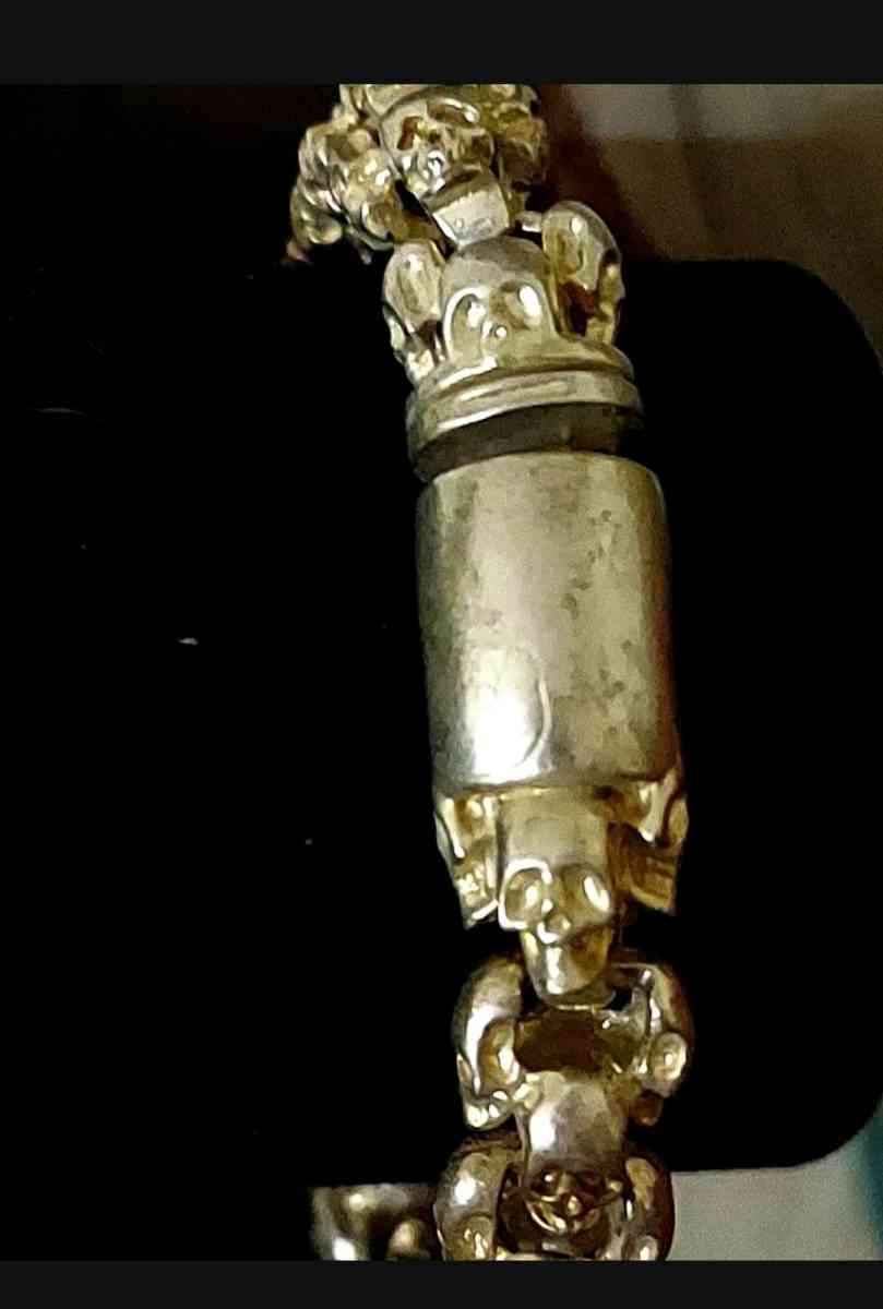 HANDMADE BRACELET HIPHOP SKULL KNITTING TIBETAN SILVER - Brooklyn, New York - FleaMarketBay