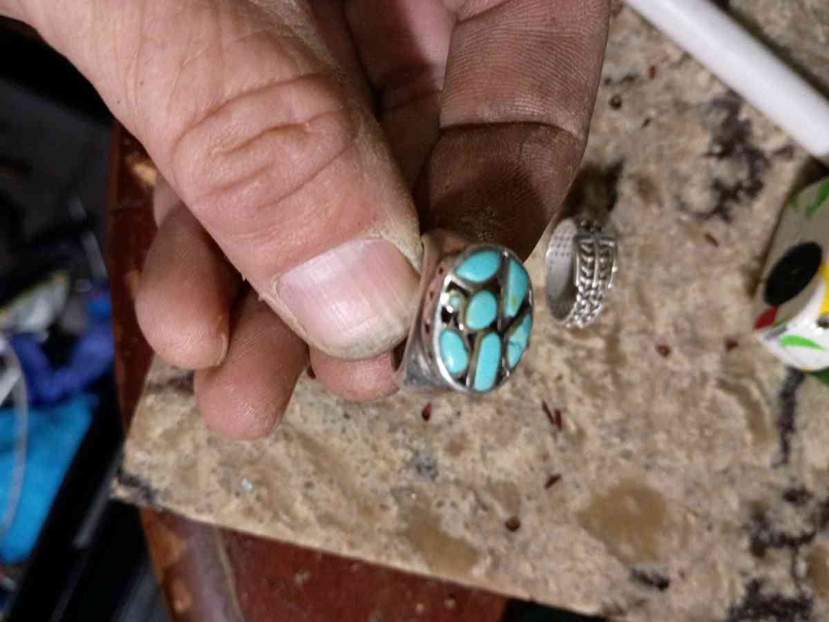 silver and turquoise ring - Ponca City, Oklahoma - FleaMarketBay