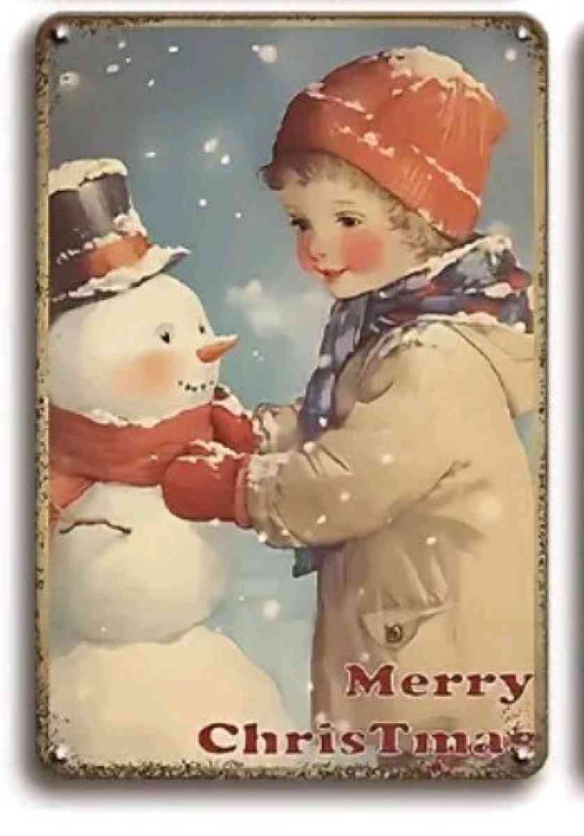 Retro Boy With Snowman - Palm Bay, Florida