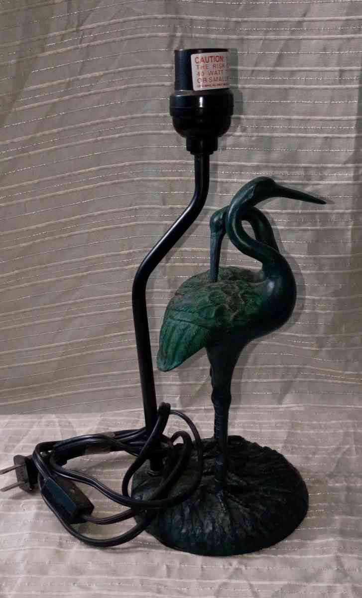 Vintage Small Crane Heron Green Lamp - Port Richey, Florida - FleaMarketBay
