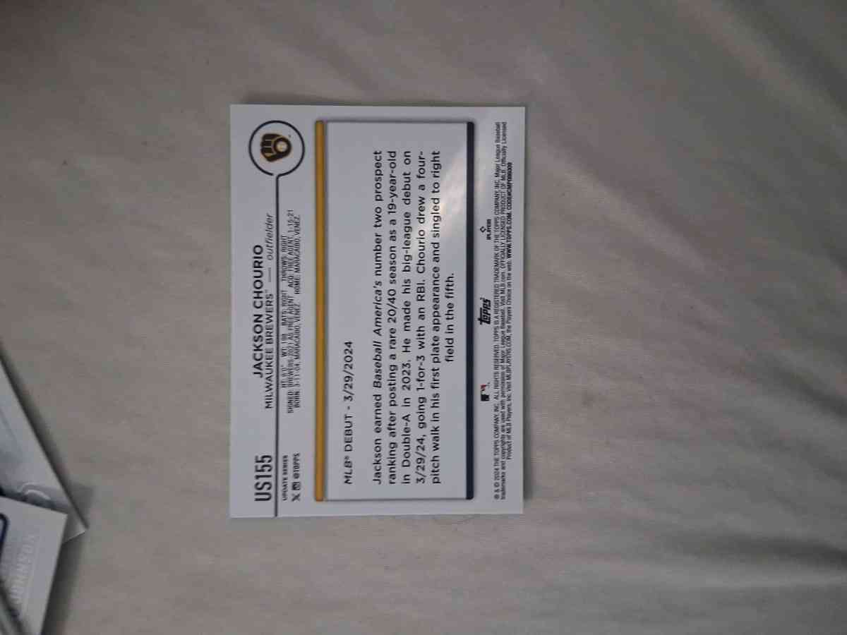 2024 jackson chourio rookie card - Richmond, Virginia - FleaMarketBay