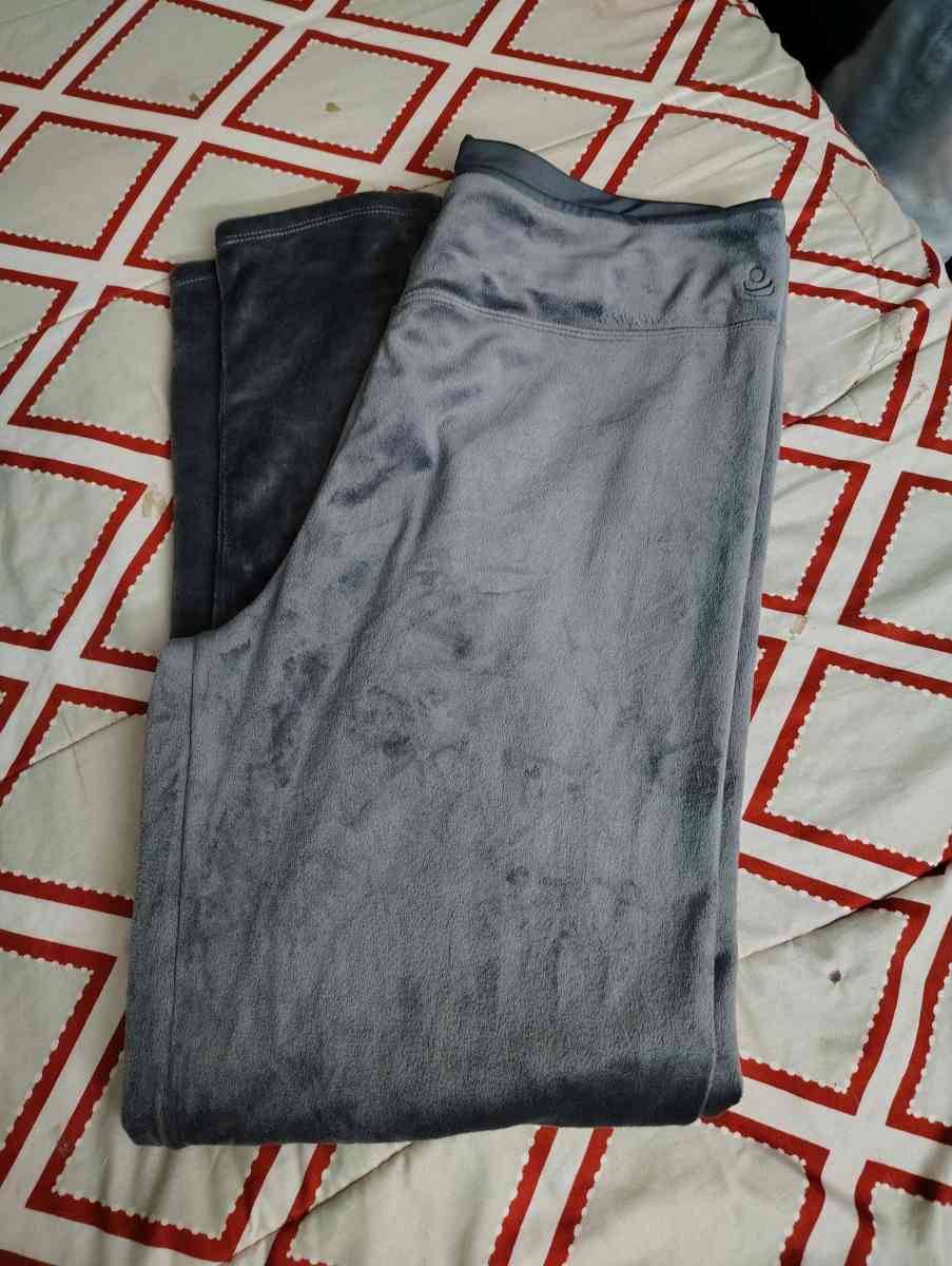 Cuddl Duds Womens Gray Double Plush Velour Pajama Pants - Davidson, North Carolina - FleaMarketBay