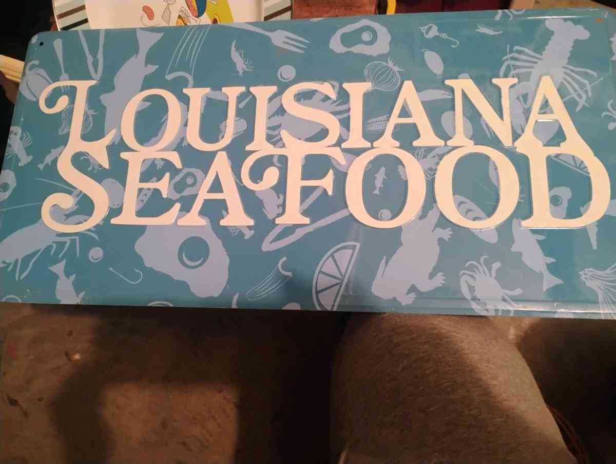 metal Louisiana seafood sign - Pensacola, Florida - FleaMarketBay