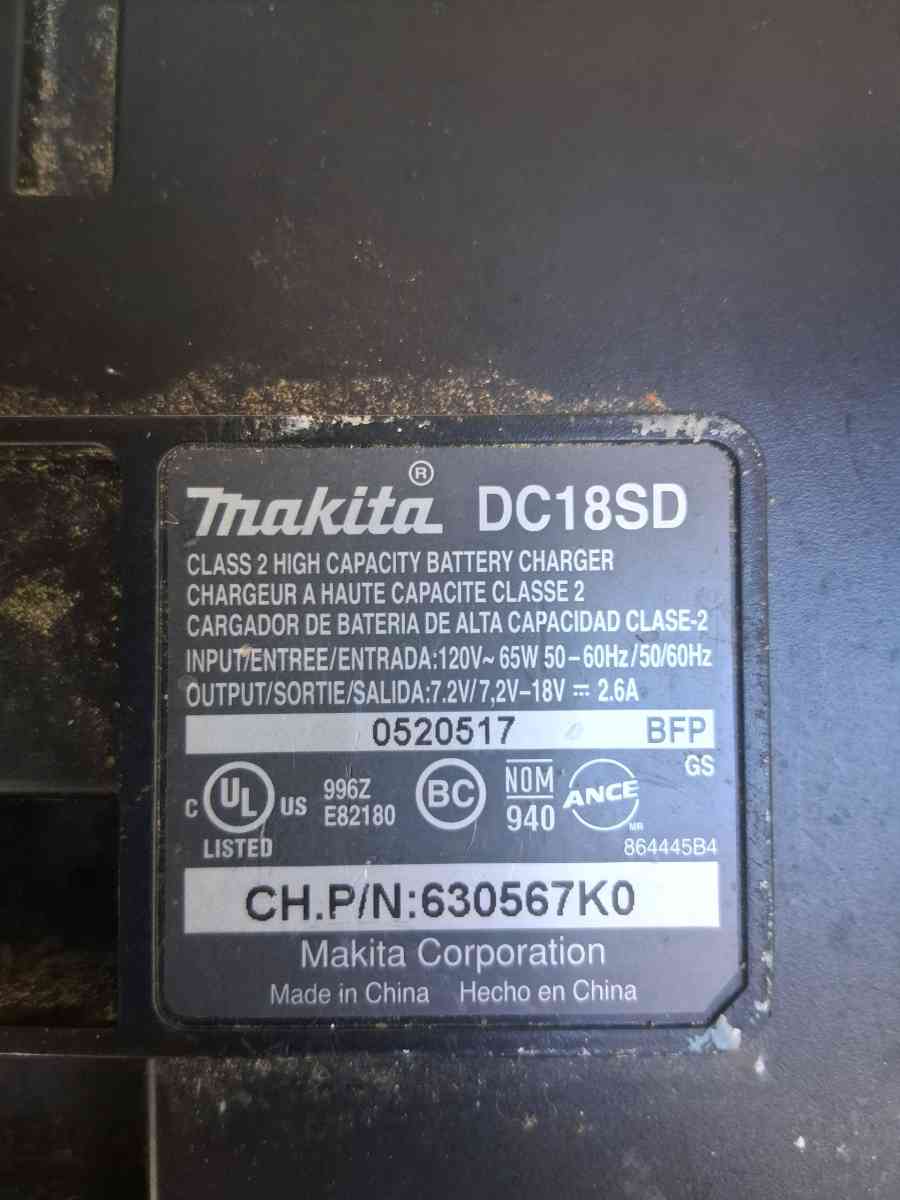 Makita dc18sd charger - Gaston, South Carolina - FleaMarketBay