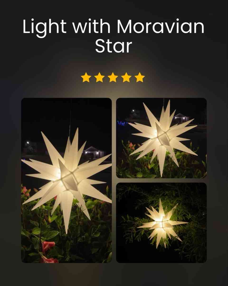 22Moravian Star Light  Durable PVC  Christmas decorations - Lancaster, Pennsylvania - FleaMarketBay