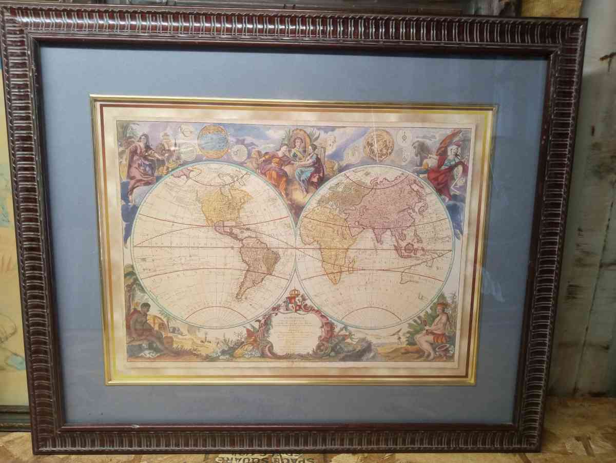 antique world map - Canon City, Colorado