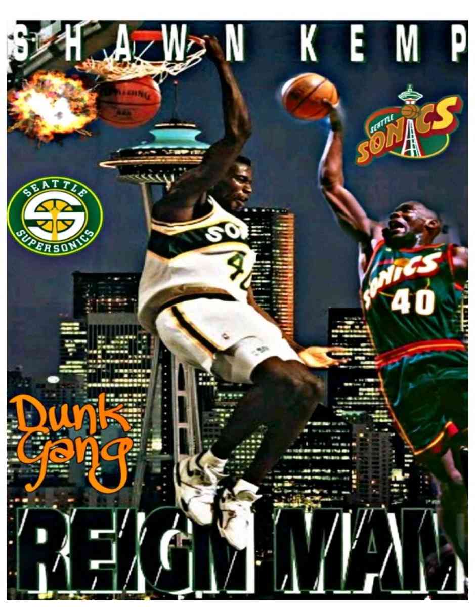 NEW SHAWN KEMP REIGNMAN SONICS SELF CREATED ORIGINAL POSTER - Louisville, Kentucky - FleaMarketBay