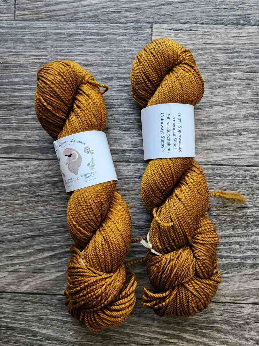 2 skeins Handdyed Indie Spinsters Daughter SW American Wool