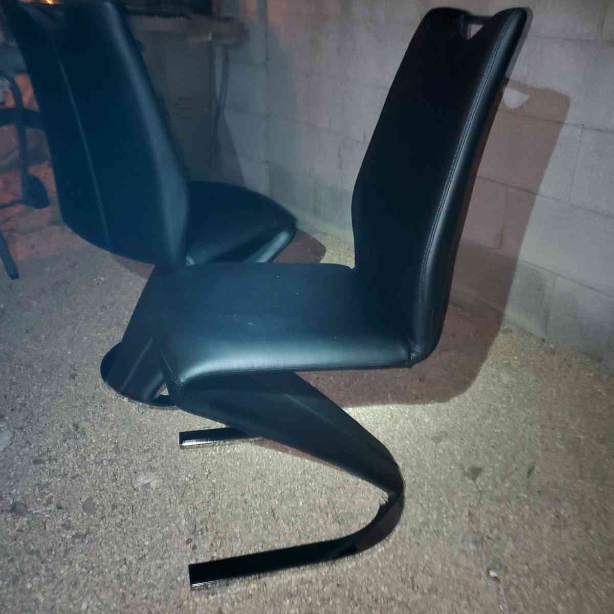 Black Faux Leather Contemporary Chairs - Phoenix, Arizona - FleaMarketBay