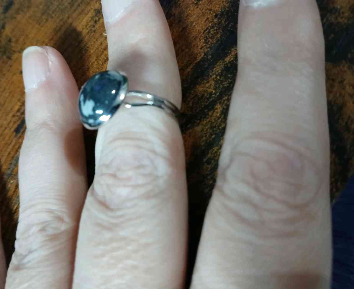 Adjustable Ring with Painted Synthesized Turquoise 12mm Iron - Newport News, Virginia - FleaMarketBay