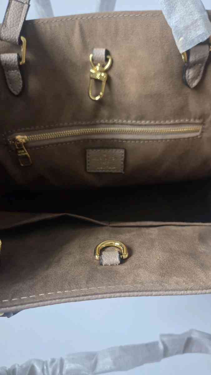Taupe Monogram Tote Bag  Large Capacity DesignerInspired Han - Beverly Hills, California - FleaMarketBay