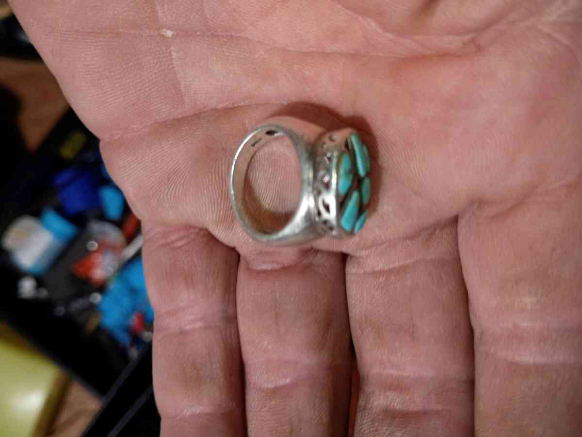 silver and turquoise ring - Ponca City, Oklahoma