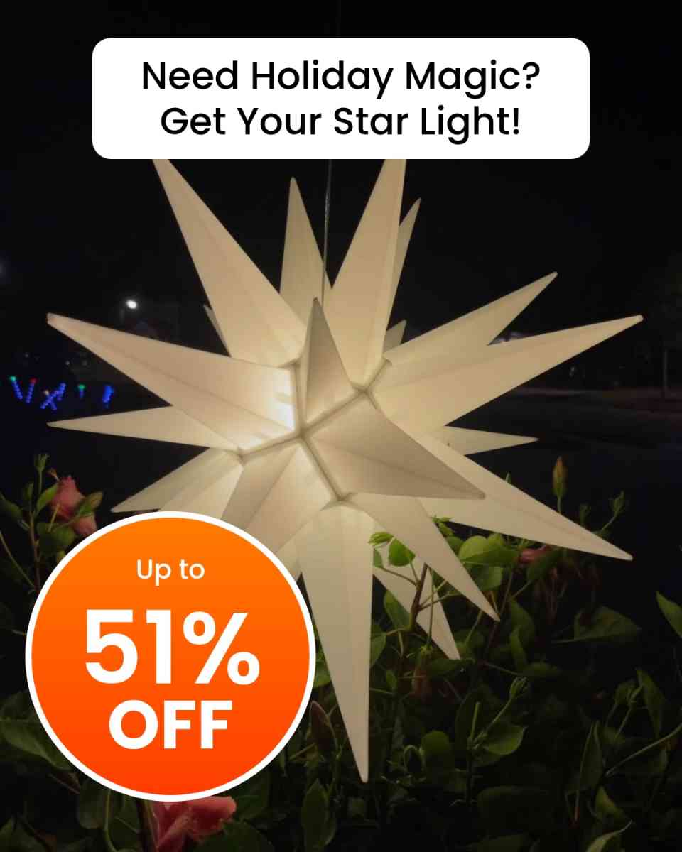 22Moravian Star Light  Durable PVC  Christmas decorations - Lancaster, Pennsylvania