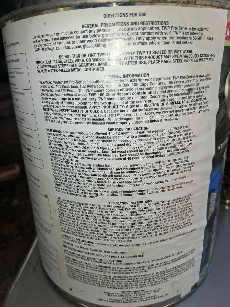 TWP 116 Rustic Wood Stain  7 Gallons Brand New  Unopened - Gaston, South Carolina - FleaMarketBay
