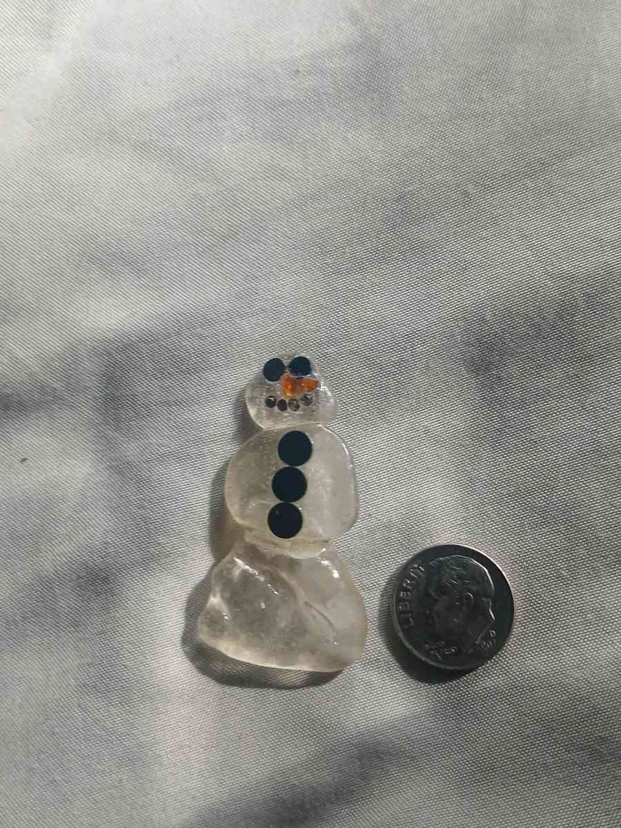 Handmade sea glass snowman - Oxnard, California - FleaMarketBay