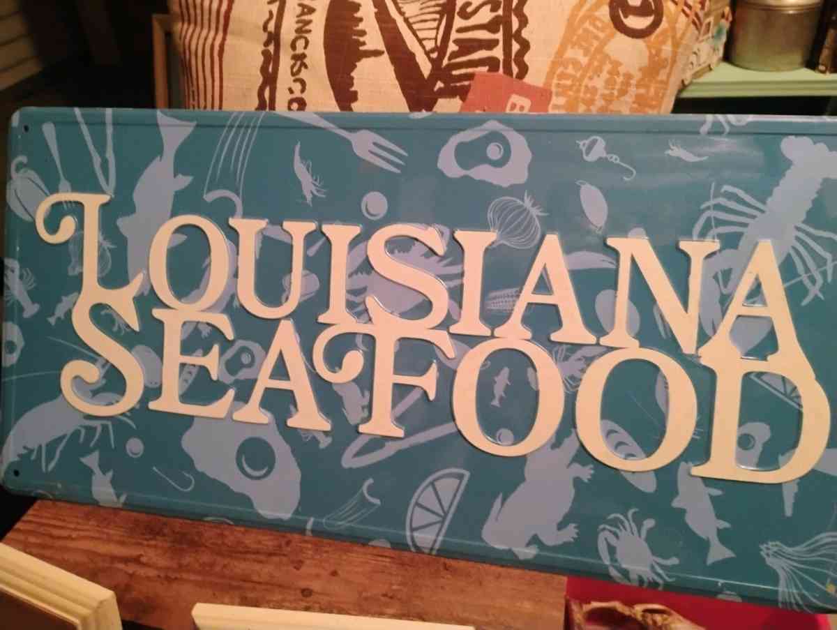 metal Louisiana seafood sign - Pensacola, Florida