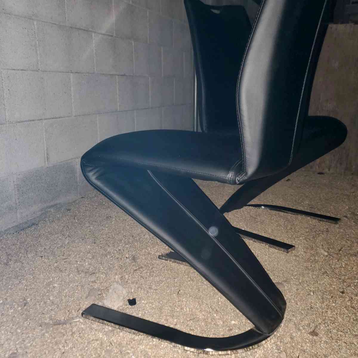 Black Faux Leather Contemporary Chairs - Phoenix, Arizona - FleaMarketBay
