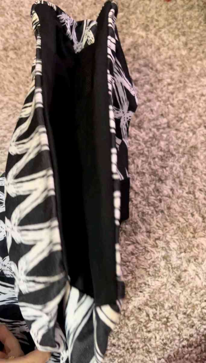 ThirtyOne Large Canvas Black Link Patterned Tote wBlack Stra - Columbus, Ohio - FleaMarketBay