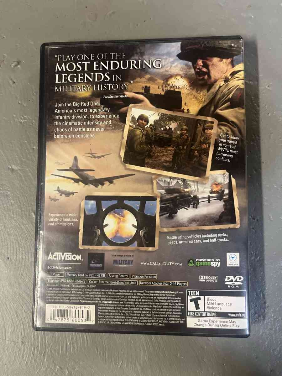 Used Call of Duty 2 Big Red One PS2 - Piscataway, New Jersey - FleaMarketBay