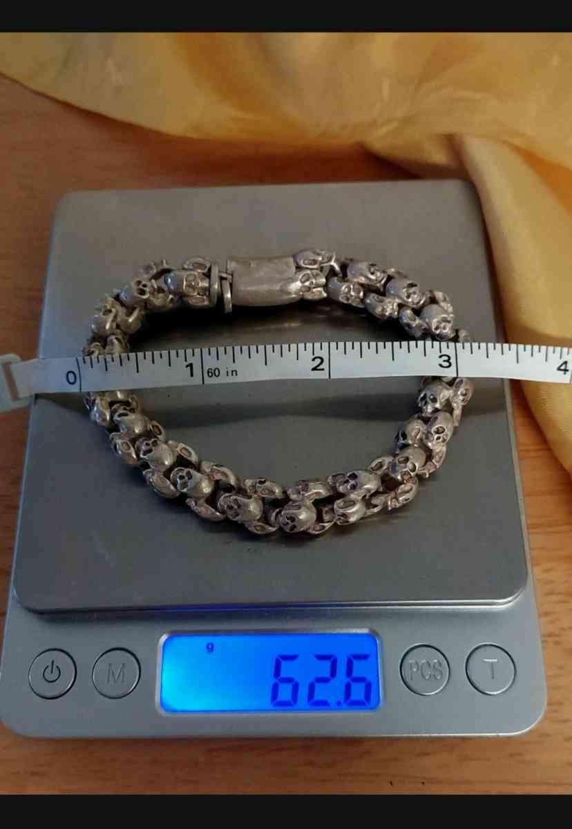 HANDMADE BRACELET HIPHOP SKULL KNITTING TIBETAN SILVER - Brooklyn, New York - FleaMarketBay