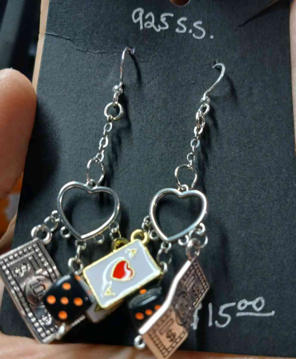 Casino Orange Dice Lucky Charm Hookstyle Earrings - Newport News, Virginia - FleaMarketBay
