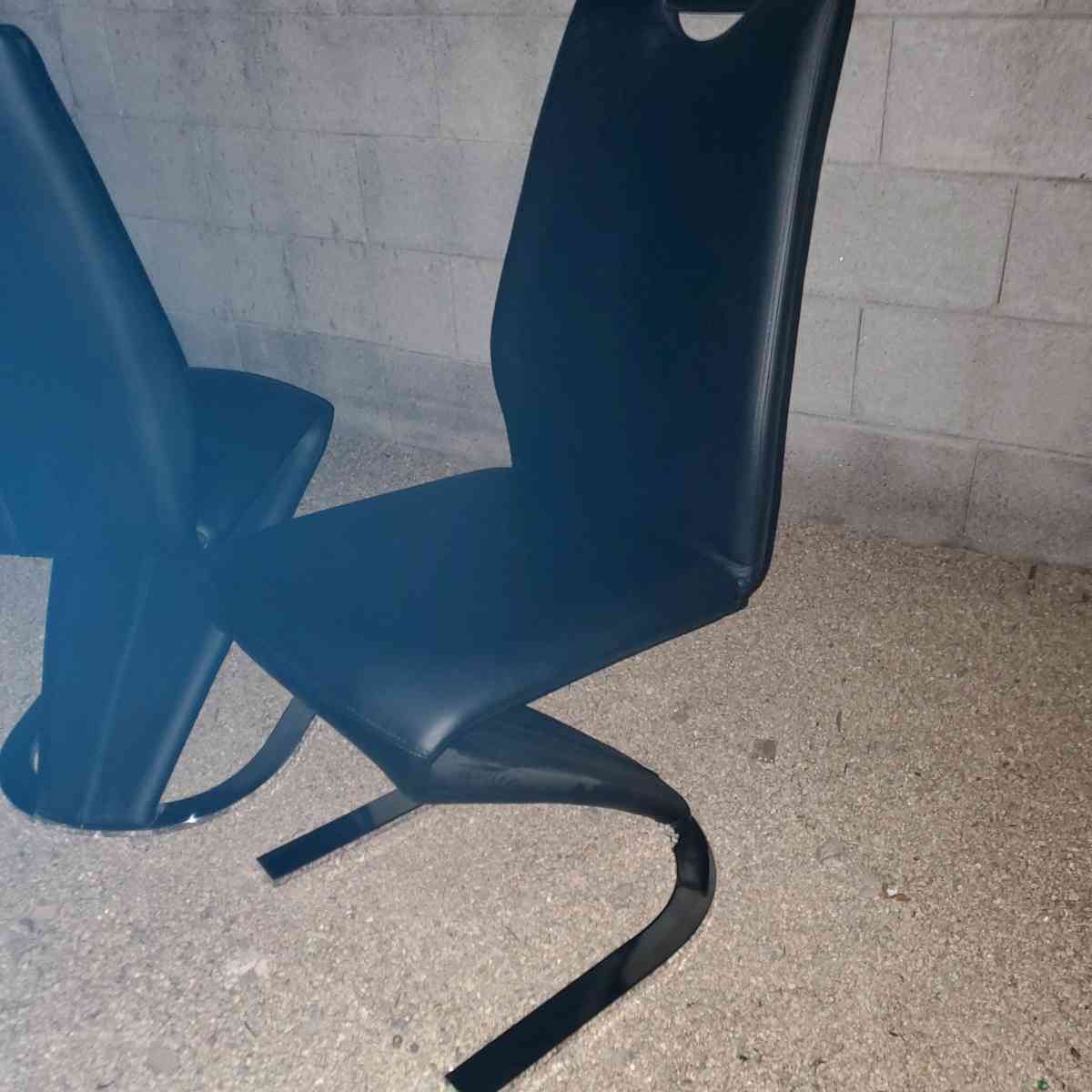 Black Faux Leather Contemporary Chairs - Phoenix, Arizona - FleaMarketBay