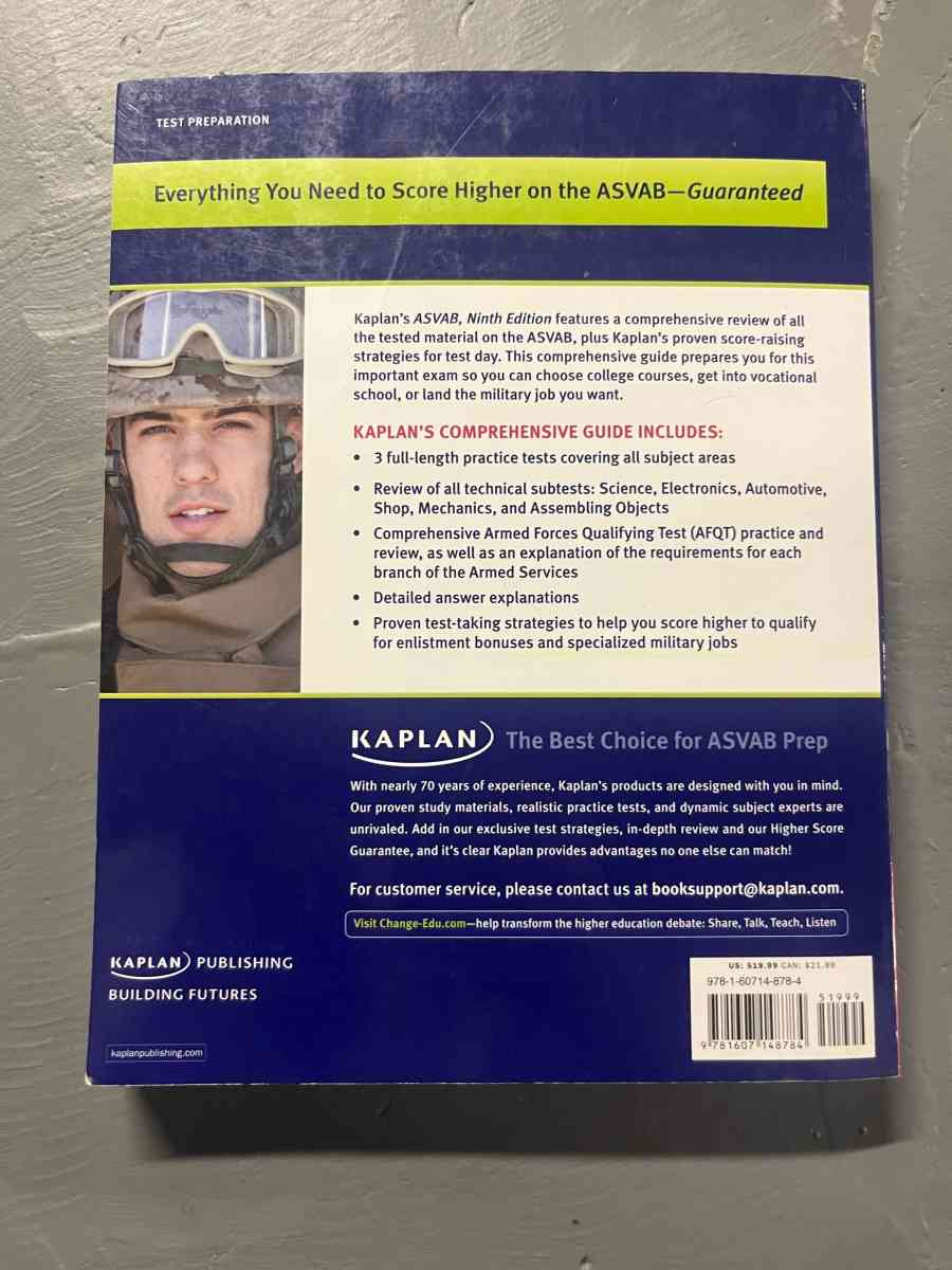 Armed Services Vocational Aptitude Battery ASVAB by Kaplan u - Piscataway, New Jersey - FleaMarketBay