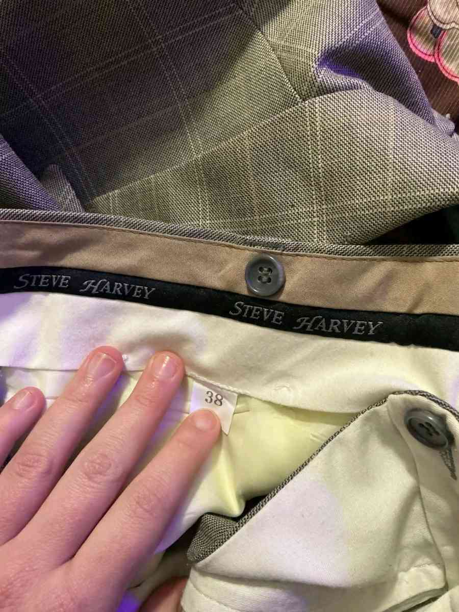 Mens Steve Harvey Gray Plaid Suit - Atlanta, Georgia - FleaMarketBay