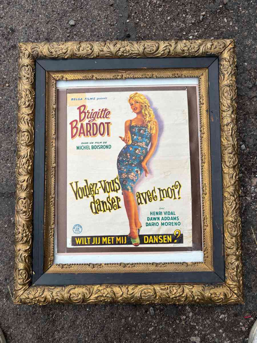 Brigitte Bardot Original 1950s Movie poster Framed - Phoenix, Arizona - FleaMarketBay