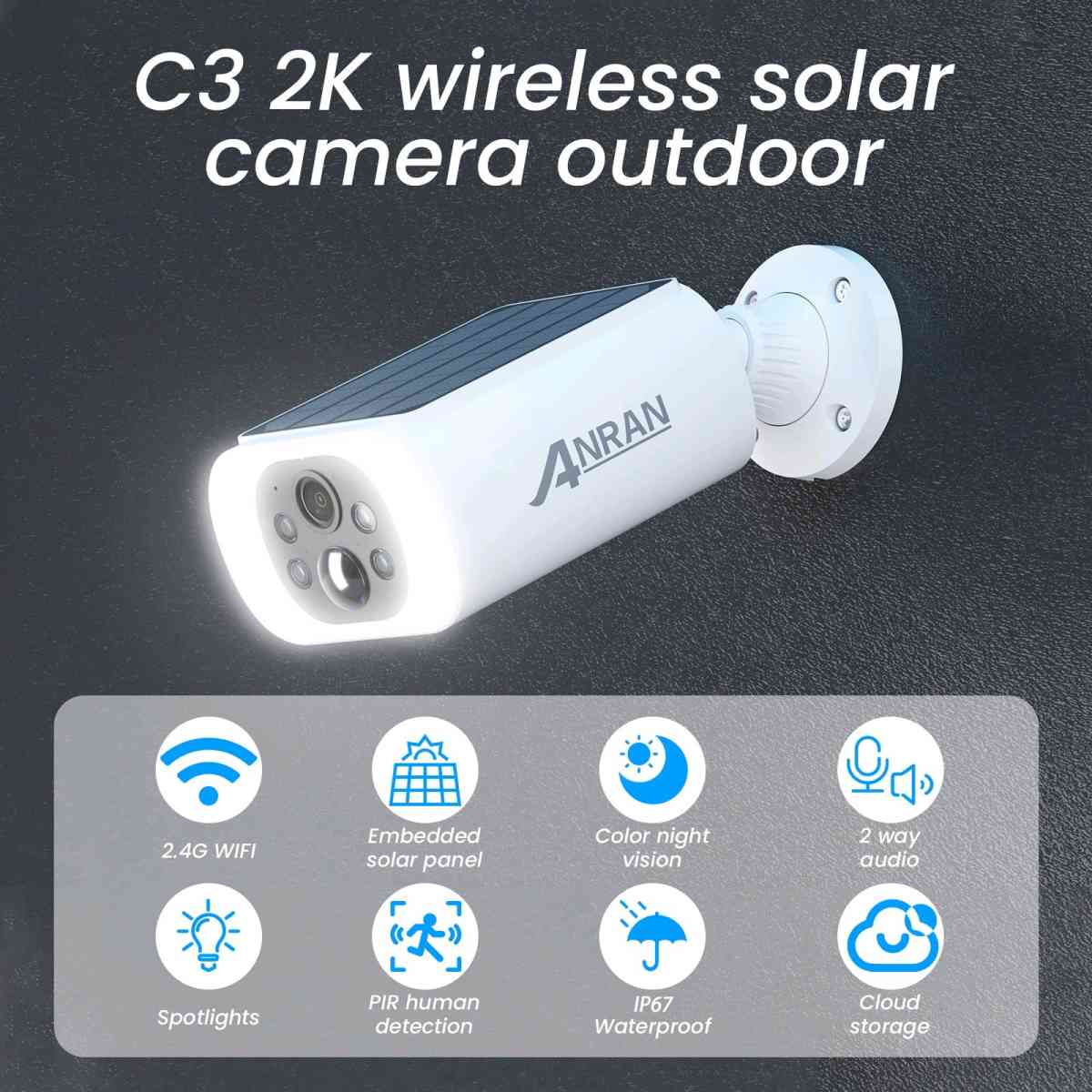 ANRAN Solar outdoor Wireless camera - Tampa, Florida - FleaMarketBay