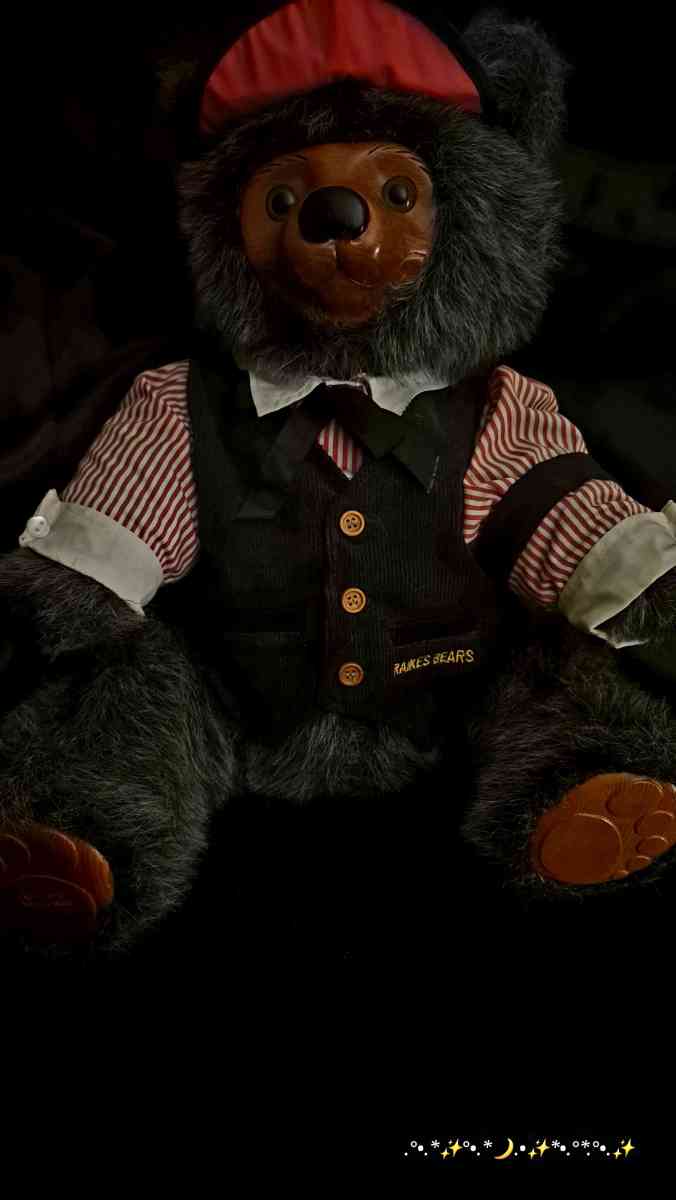 Robert Raikes Wooden Face Bear Limited Edition 8599 Vintage - Riverside, California