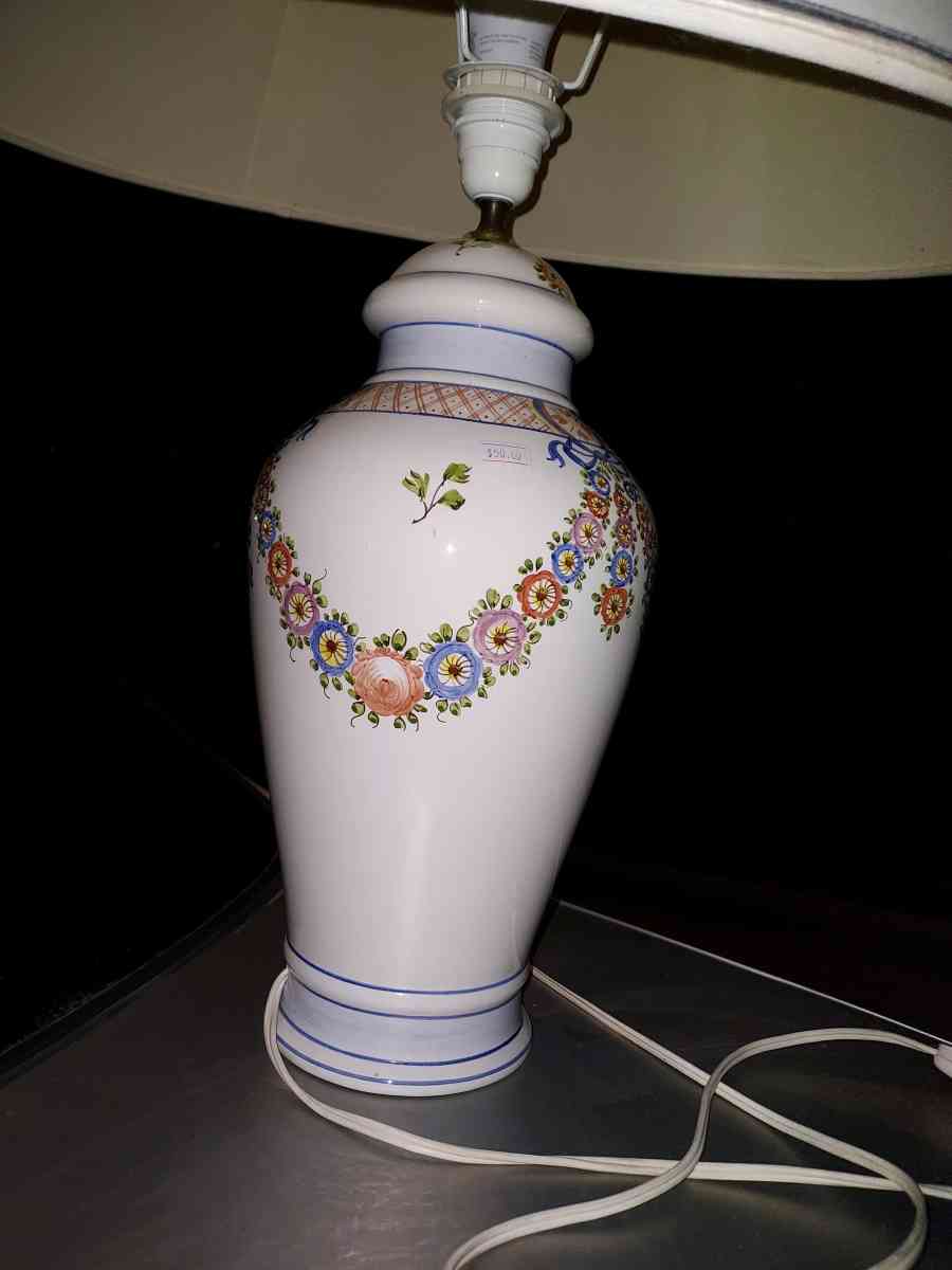 Italian hand painted table lamp - Oceanside, California