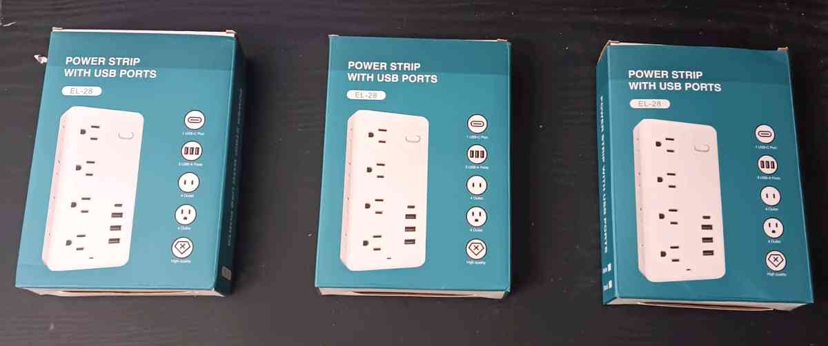 10FT EL28 POWER STRIP WITH USB PORTS - Bronx, New York - FleaMarketBay