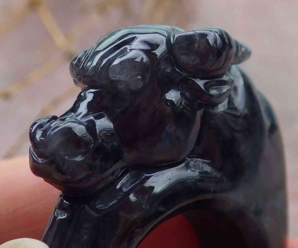 Certificate Black Burma A Jadeite Jade Cow Ox Circle Ring NO - Pasadena, California - FleaMarketBay