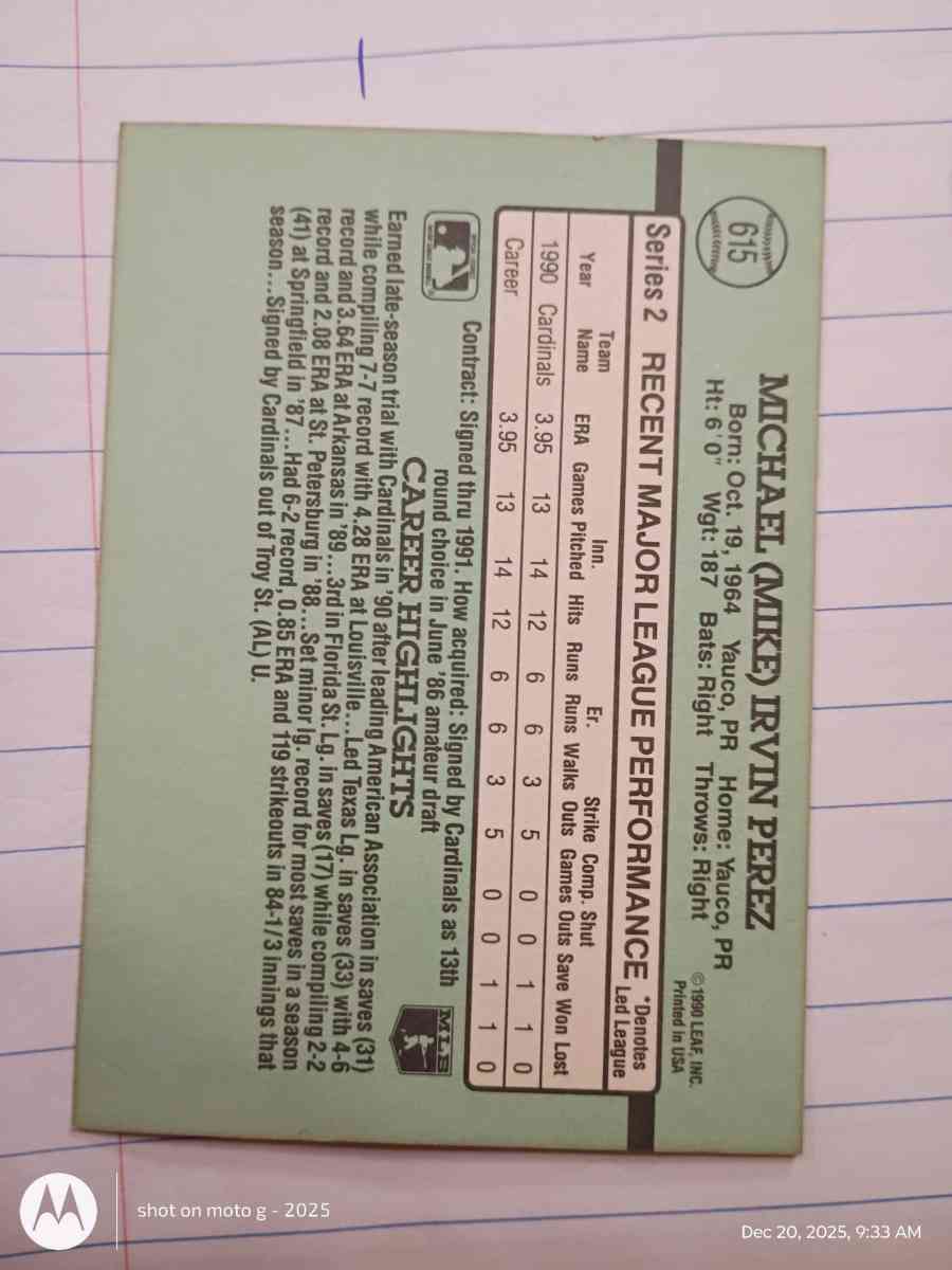 Mike Perez card 615 - Saint Landry, Louisiana - FleaMarketBay