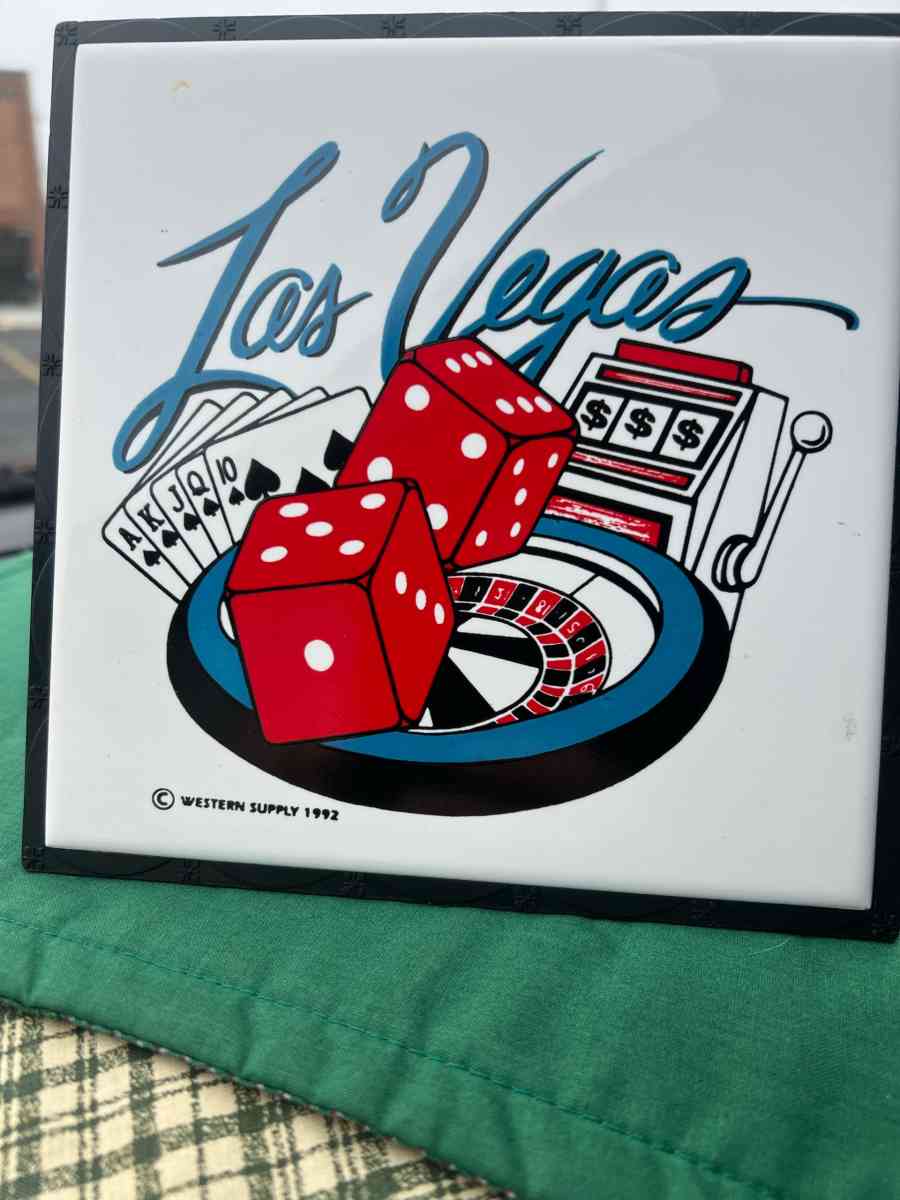 vintage Las Vegas souvenir plaque with original frame - Cincinnati, Ohio